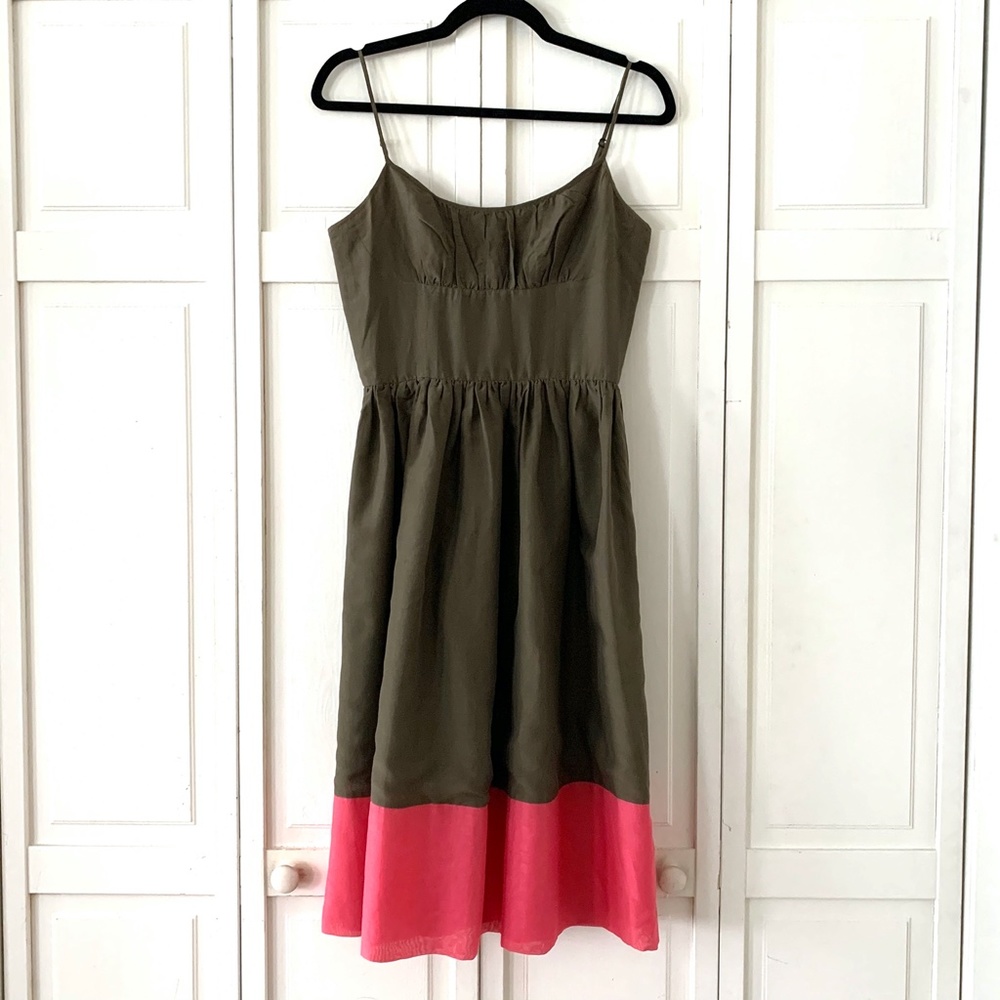 Trina Turk color block silk/cotton dress, sz 4